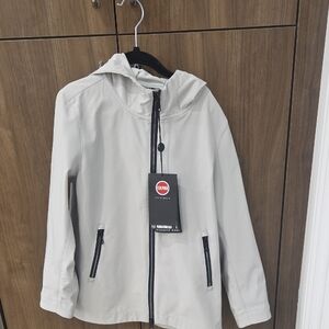 COLMAR Light Gray Hooded Jacket with Black Details